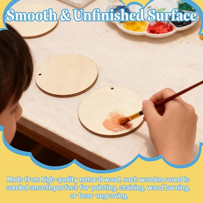 FSWCCK 100 PCS 3 Inch Wood Circles - Image 4