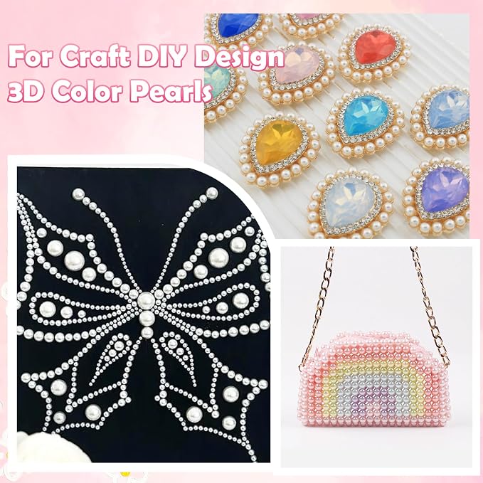 9000Pcs 3-8mm Blue Red Purple Flatback Pearls - Image 6