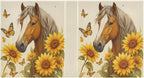 Horse Round Ring Binders 1.5 Inch Butterfly Sunflower 3 Ring Clipboard Binder - Image 2