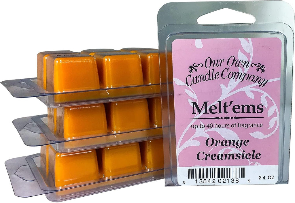 Our Own Candle Company Premium Wax Melt, Orange Creamsicle, 6 Cubes, 2.4 oz (4 Pack)