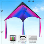 JOYIN 3 Packs Large Delta Kite Gradient Rainbow, Large Delta Beach Kite - Image 7
