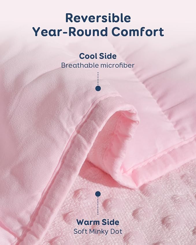 Kivik Weighted Blanket 12 lbs for Adults, Minky Dot Heavy Blankets, Microfiber - Image 3