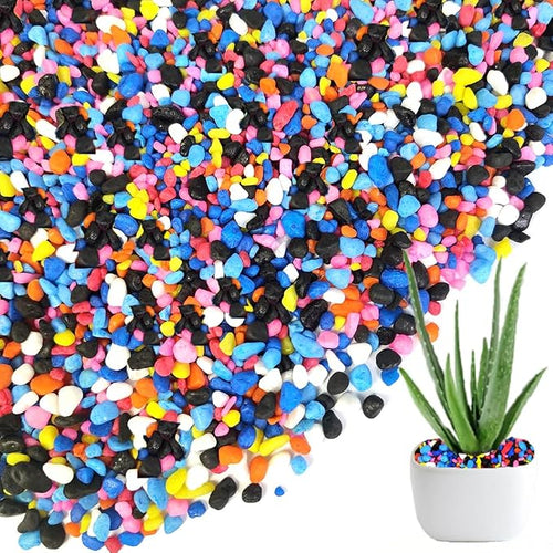 0.88 LB Colored & Black Pea Gravel, Succulent Cactus Topper Dressing Pebbles | by HappyFiller