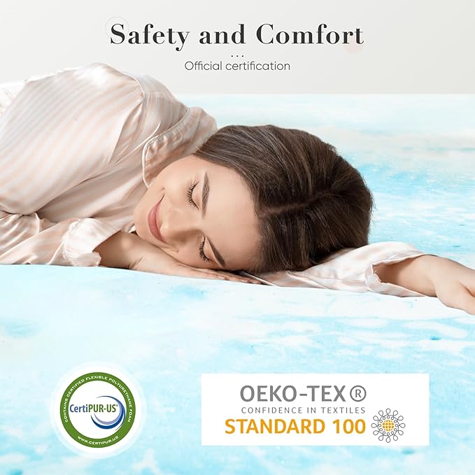 DUMOS Memory Foam Mattress Topper King, 4 Inch Thick Gel Infused Bed Toppers - Image 6
