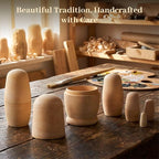 Koogel 6 Set Blank Nesting Dolls, Unfinished Wood Crafts Russian Dolls - Image 6
