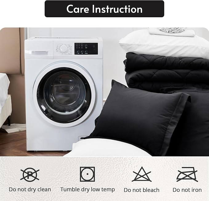 MUXHOMO 7 Pieces Queen Comforter Set, Reversible Bed in a Bag Queen Size - Image 9