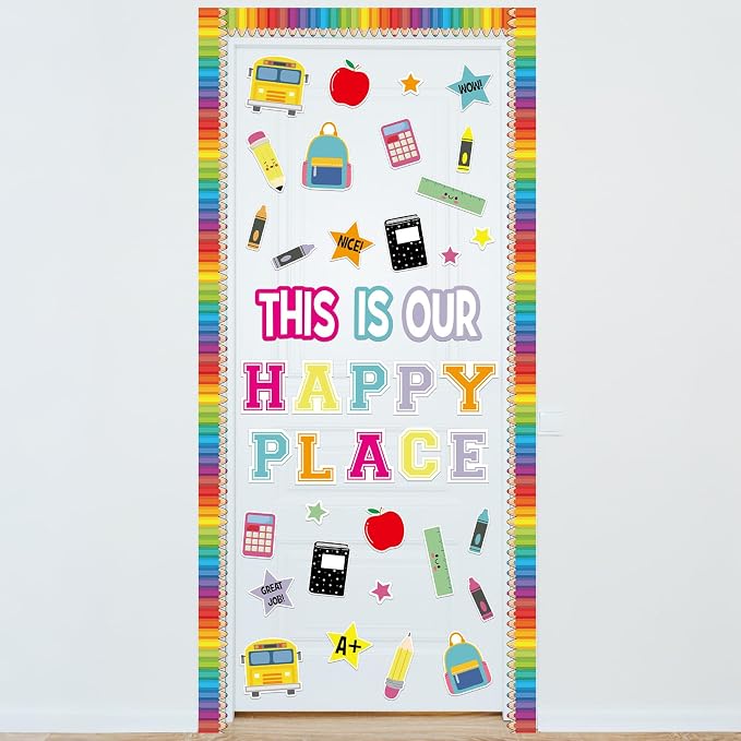 Mooliwe This is Our Happy Place Classroom Decor Welcome Back to School Bulletin - Image 4
