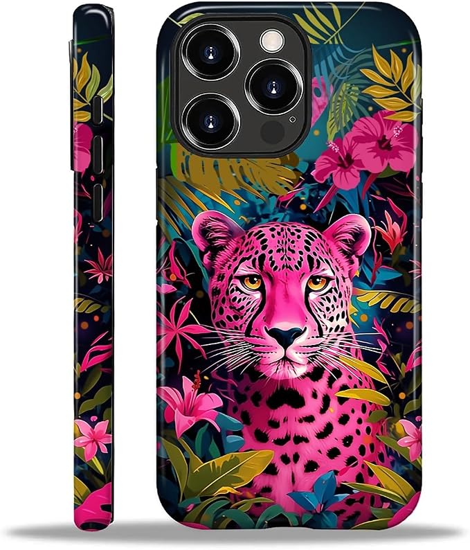 ZHEGAILIAN Case for iPhone 16 Pro Max, Panther Leopard Flower Durable by Home