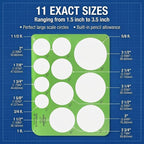 ALVIN, Large Circles Guide Template, Drawing and Drafting Tool - Image 3