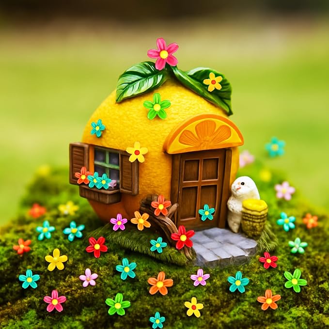 100 Pcs Mini Flowers for Crafts Minature Flowers for Minature Houses Resin - Image 6