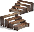 2 Set Wooden Tiered Risers Display Stands by Unknown