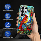 for Samsung Galaxy S26 Ultra Case, Stained Glass Cardinal Bird Pattern Glossy 2 - Image 4