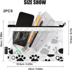 Custom Black Paws Print Pencil Pouch - Image 3