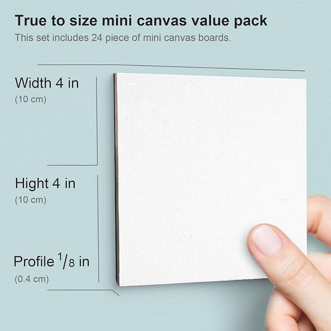 AUREUO Mini Magnetic Canvas Panel 4x4 Inch / 24 Pack - Image 2