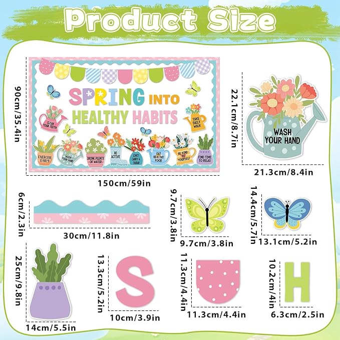 Spring Healthy Bulletin Board Set Spring Into Healthy Habits Classroom - Image 2