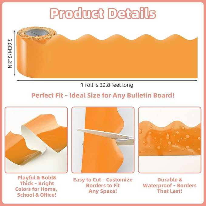 6 Rolls 196.8 Ft Bulletin Board Borders - Image 4
