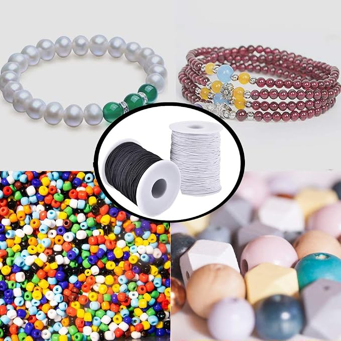 LUSTEMBER Elastic String for Bracelets, 2 Rolls 1 mm Sturdy Stretchy Elastic - Image 8