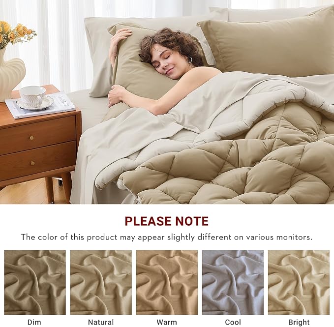 MUXHOMO 5 Pieces Twin Comforter Set, Reversible Bed in a Bag Twin Size - Image 4