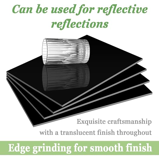 8 x 12 Black Acrylic Sheet 1/4 inch Thick 6mm Black Plexiglass Sheet, DIY - Image 3