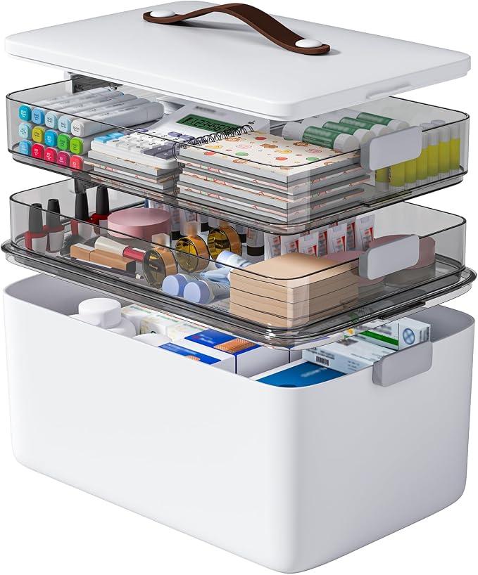 funest 3-Tier Medicine Craft, Organizer Storage, Portable Latch Bin by funest