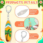 RattanView 24 Pcs Surfboard Craft Color Your Own Keychains Diy Craft Wooden - Image 3