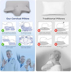 Cervical Pillow for Neck Pain Relief, Cooling Contour Memory Foam Pillows - Image 2