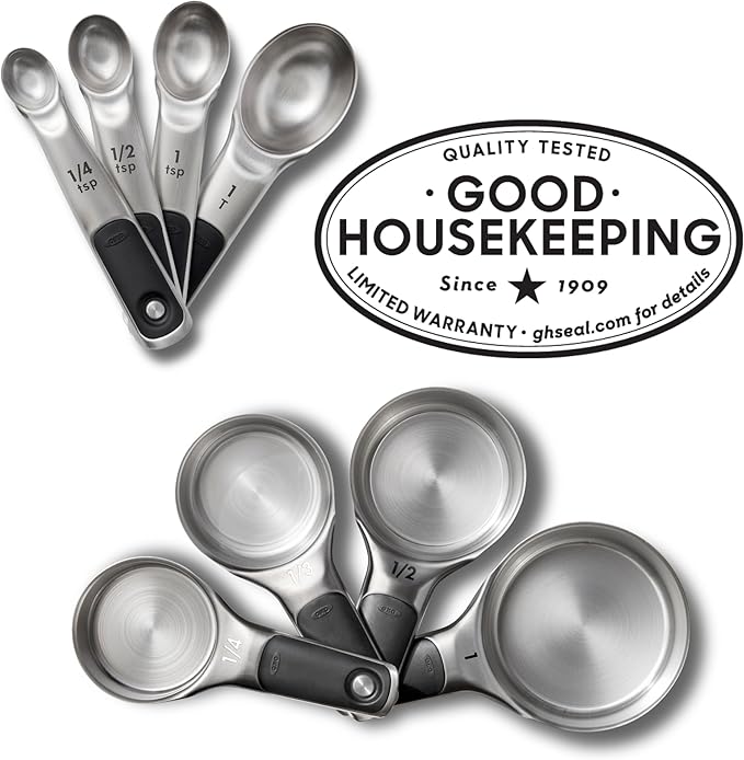 OXO Good Grips 8 Piece Stainless Steel Measuring Cups and Spoons Set - Image 2