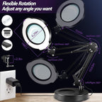 12X Magnifying Glass with Light and Stand, 5 Color Modes 10 Stepless Dimmable - Image 3