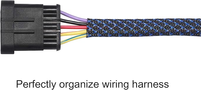 25ft - 1 inch PET Expandable Braided Sleeving – BlackBlue – Alex Tech Braided - Image 3