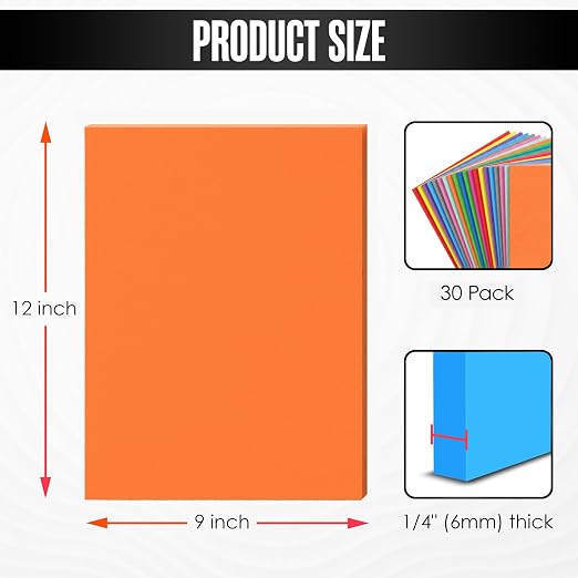 Foam Sheets for Crafts, EVA Foam, 30 Pack 9x12 Inch | Houseables EVA CraFt - Image 2
