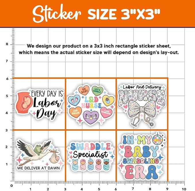 MAIANEY L&D Nurse Sticker Pack – Labor and Delivery Nurse Stickers, Funny - Image 4