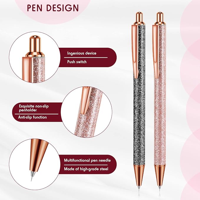 Epakh 2 Pieces Weeding Pen Vinyl Pen Pin Weeding Tool Fine Point Glitter Metal - Image 3