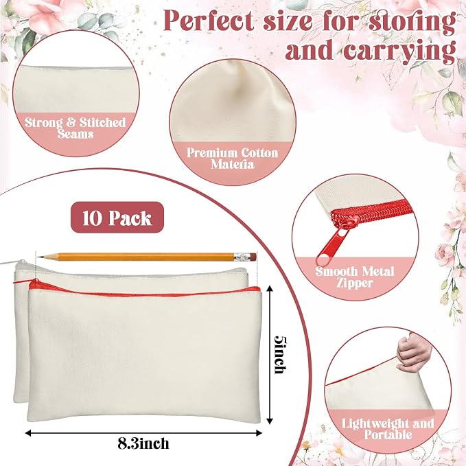 Legigo Blank Canvas Bag Zipper Pouch Makeup Bags Bulk - Image 2