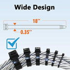 200lb Zip Ties Heavy Duty 18 Inch 70pcs, Large Black Cable Tie, Thick Heat - Image 6