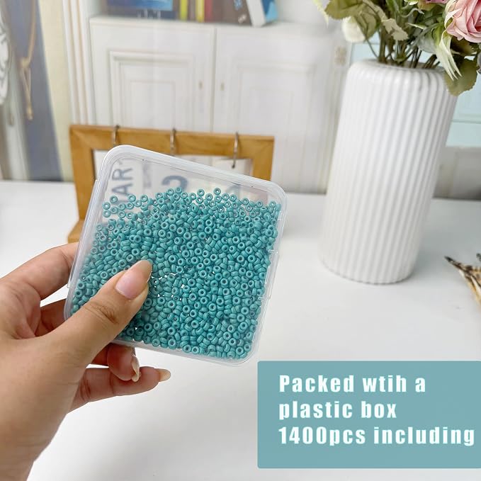 Natural Turquoise Seed Beads 4mm 1400pcs Small Stone Abacus Loose Rondelle - Image 4