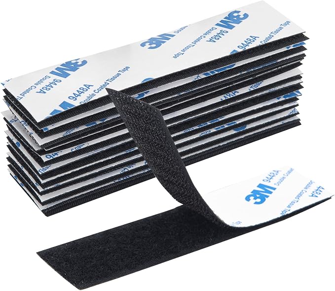 Hook and Loop Tape 1in x 4in 10 Pairs, Slef Adhesive Interlocking Strip by Doublesidedtape