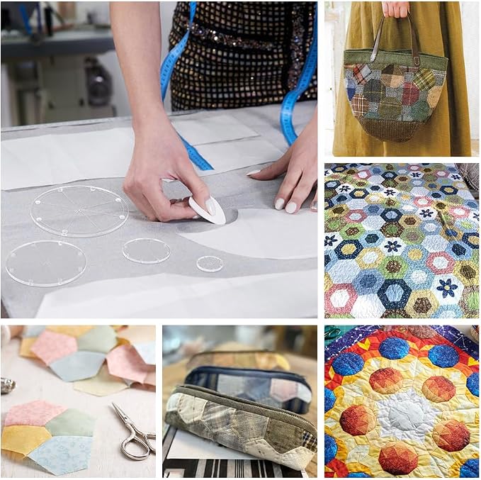 PH PandaHall 8pcs 4 Sizes Circle Template Sewing Rulers Set, 1/2/3/4inch - Image 6