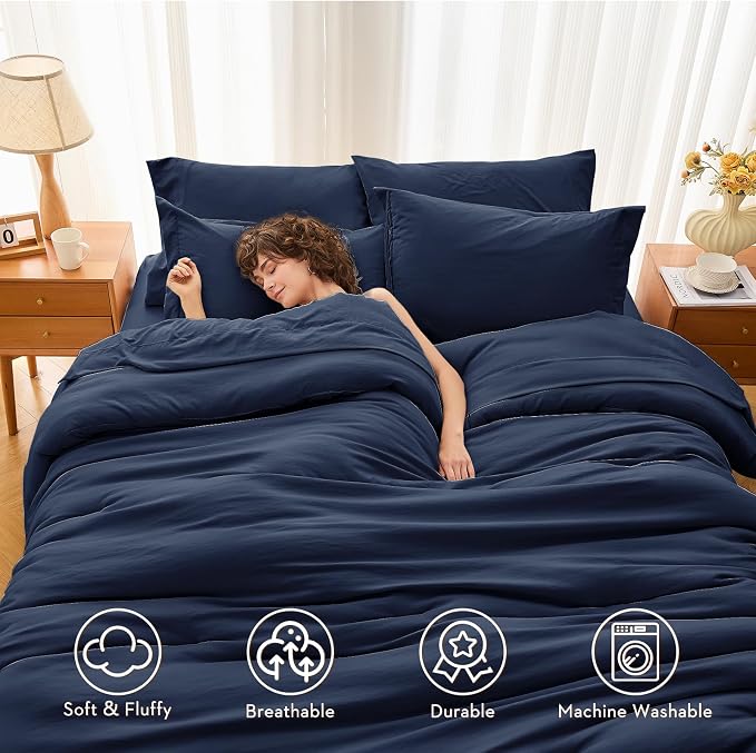 MUXHOMO 5 Pieces Twin Comforter Set, Soft Bed in a Bag Twin Size, All Season - Image 2