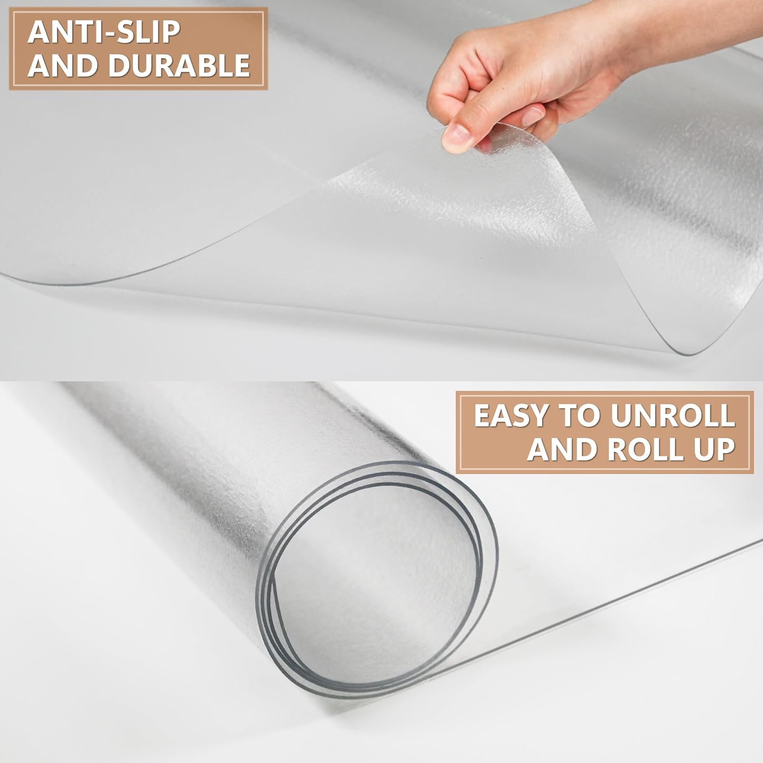 Large Office Chair Mat for Hardwood Floor- 46" x 72" Clear Computer Desk Chair Mat for Hard Wood/Tile Floors, Easy Glide Plastic Mat for Under Office Chairs on Hardwood for Work & Home