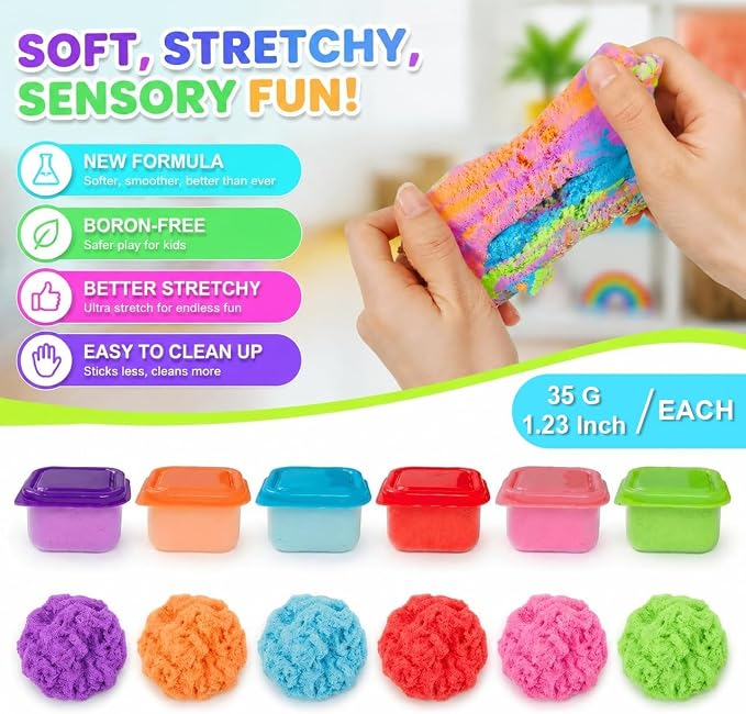 Carolart Sand and Dough Tools Set, 6 Color Cloud Sand Sensory Kit - Image 3