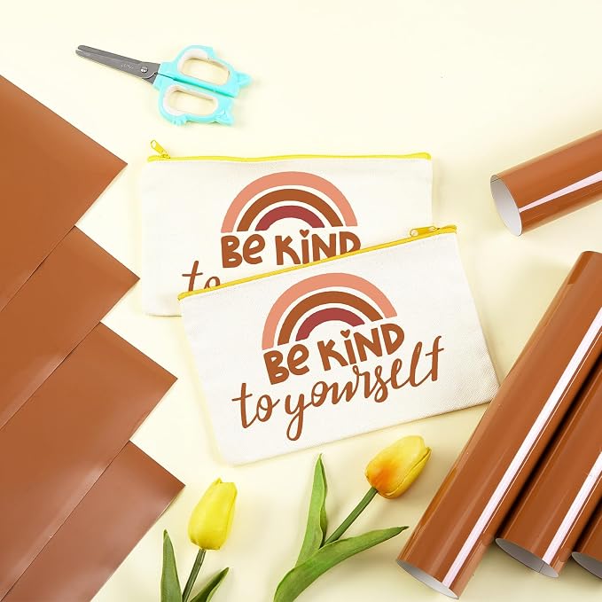 HTVSTD Chocolate Brown Boho HTV Heat Transfer Vinyl 8pcs 12×10in | Vivid Color - Image 6
