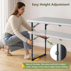 Folding Table, 4 FT Foldable Plastic Table - Image 6