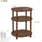 MaxSmeo Small Side Table, 3-Tier Small End Table, Modern Oval Night Stand - Image 3