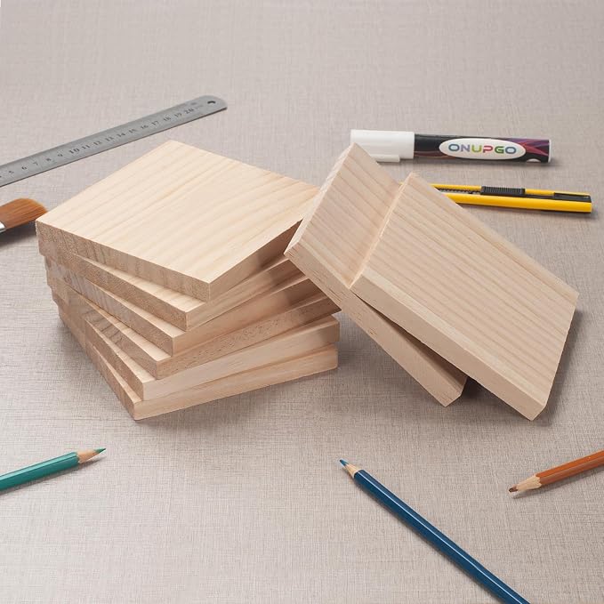 5″ X 5″ Wood Squares Wooden Blocks - Image 2
