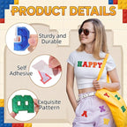 WILLBOND 52 Pcs Building Blocks Board Alphabet Patches 2.8 Inch Self Adhesive - Image 3