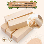 Basswood Carving Blocks for Crafts, Cymuber 24 PCS Whittling Wooden Blockss Kit - Image 3