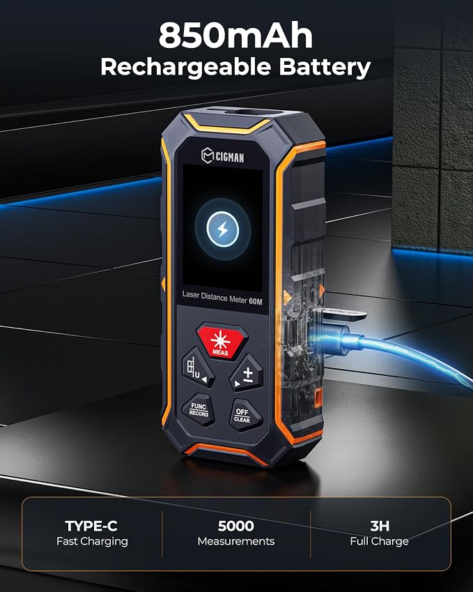 Dual Laser Measuring Tool, CIGMAN 393Ft Bilateral Laser Measurement Tool Color - Image 5