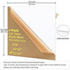 1/8 Thick 12 x 12 inch Acrylic Sheets - Image 2