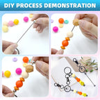 60 Pcs Beadable Keychains Bulk Kit – DIY Keychain Making Supplies - Image 4