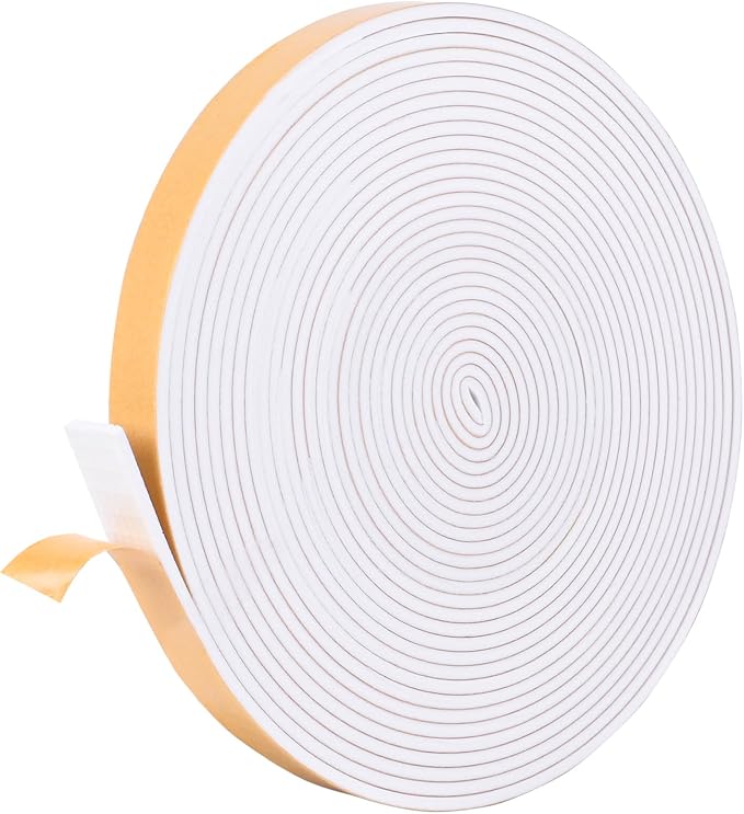 Kikerike Self Adhesive Foam Tape Weatherstrip 1/2in x 1/8in x 13Ft High Density by Kikerike